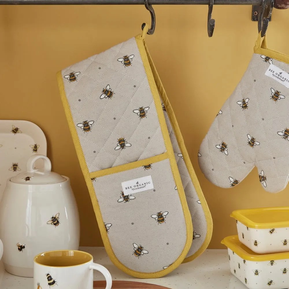 Bumble Bees bézs-sárga pamut dupla edényfogó - Cooksmart ®