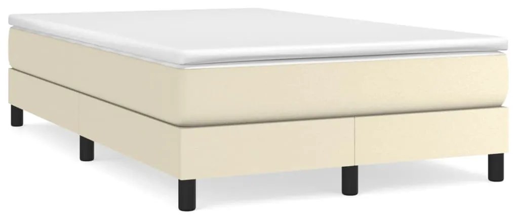 krémszínű műbőr rugós ágykeret 120 x 200 cm