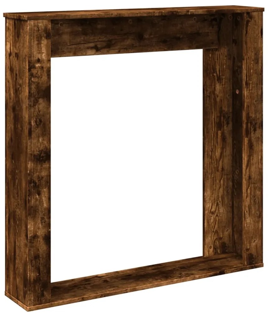 füstös tölgy színű szerelt fa kandallóburkolat 100x20x100 cm