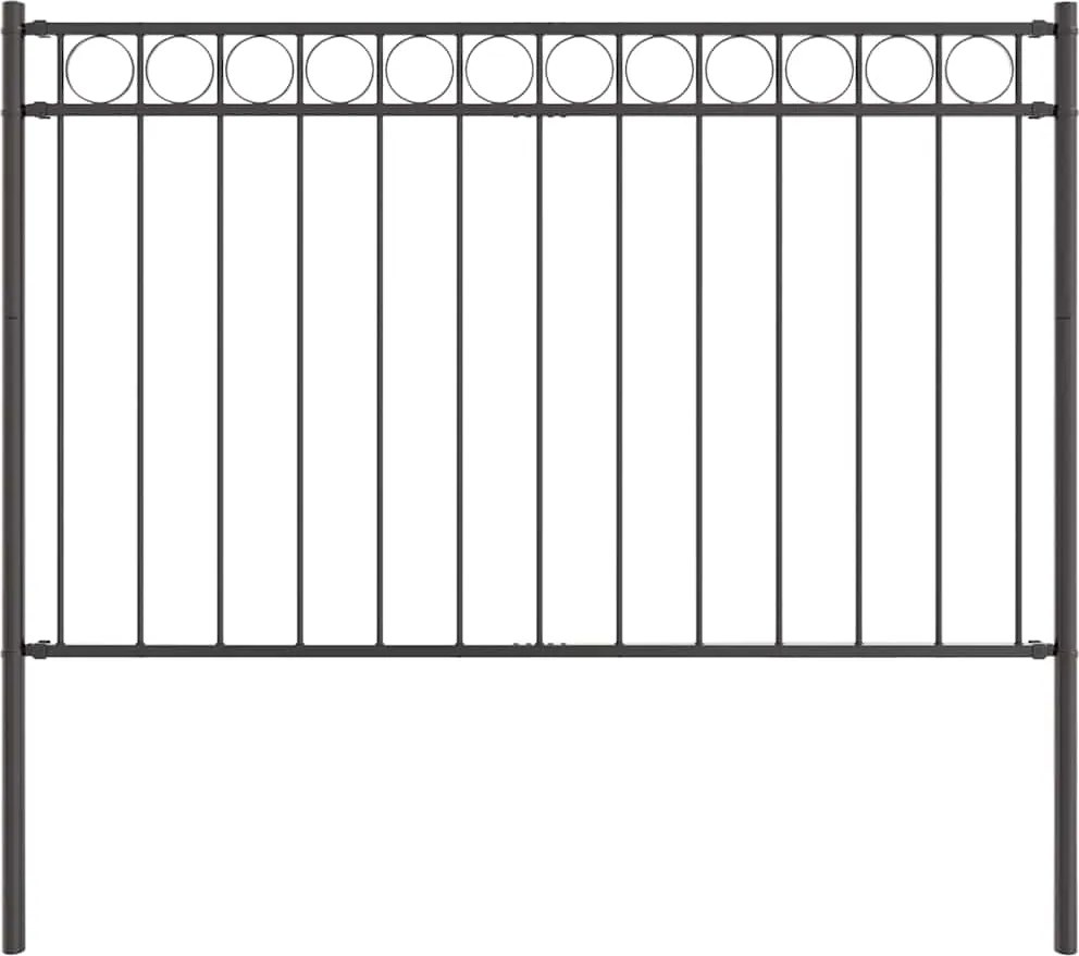 vidaXL Kerítéselem Szürke 170 x 130 cm Acél