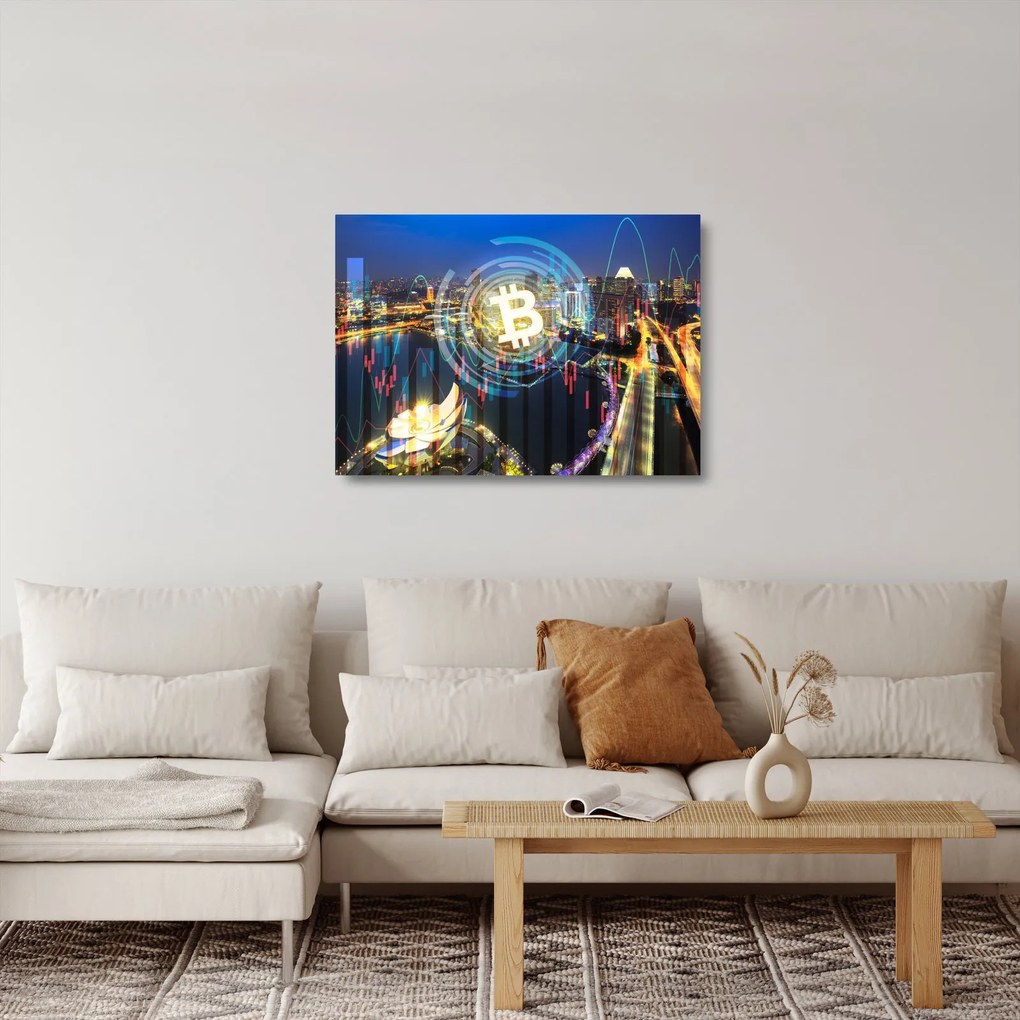 Kép - A befektetések városa (üvegen) (70x50 cm)
