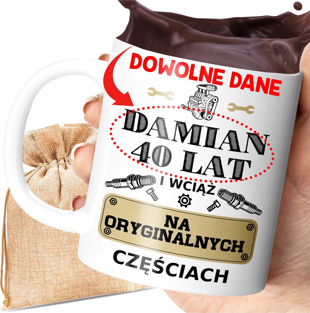 Születésnapi Bögre Nyomott Mintával És Névvel 30 40 Éves Eredeti Alkatrészek