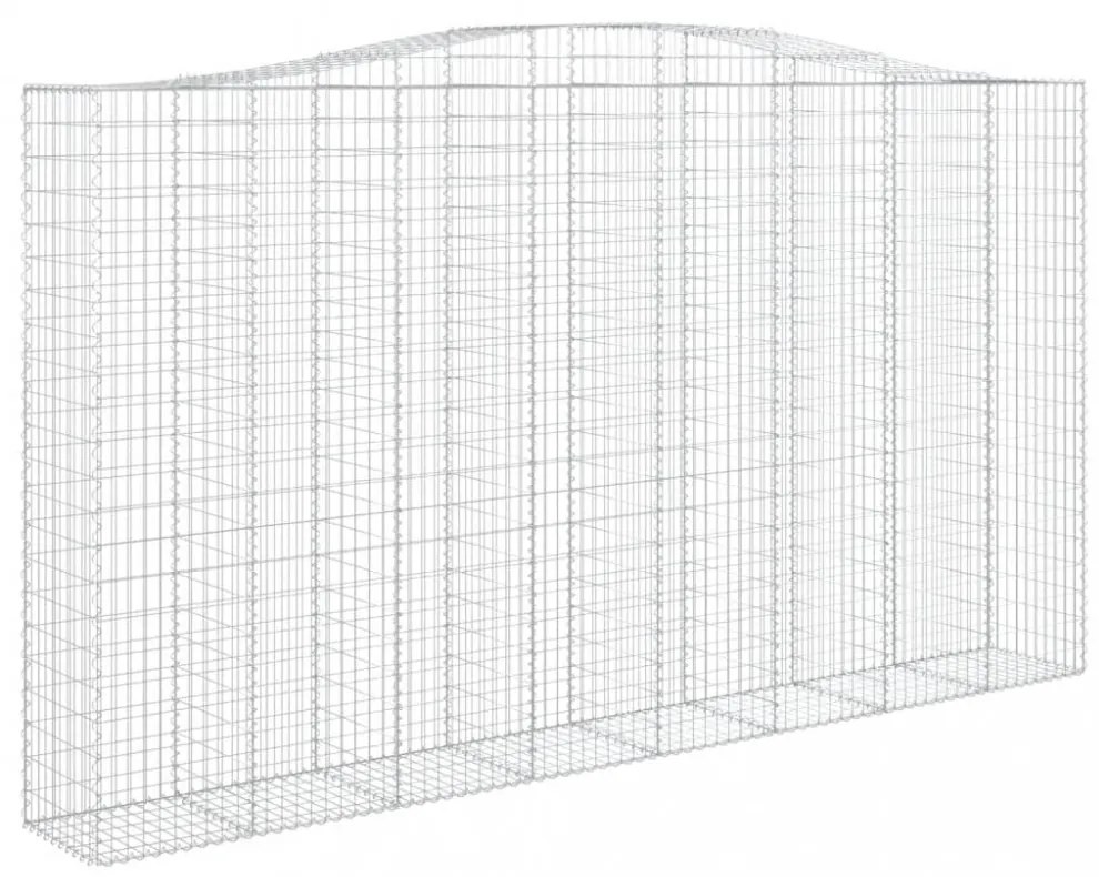 2 db íves horganyzott vas gabion kosár 400x50x220/240 cm