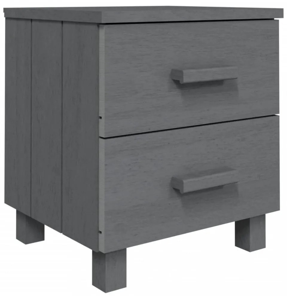 HAMAR 2 db sötétszürke tömör fa éjjeliszekrény 40x35x44,5 cm