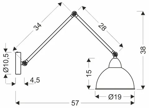 Fali lámpa TRUCK 1xE27/40W/230V arany/fekete