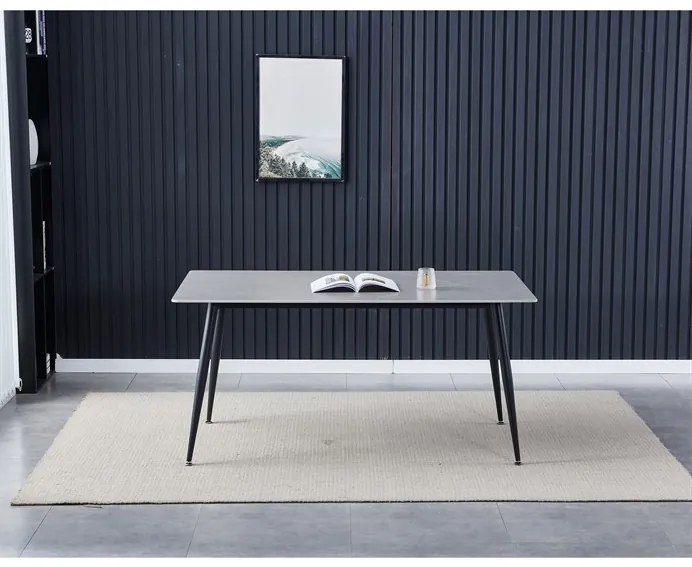 Étkezőasztal 160x90cm, kerámia, márvány, HT-406M GREY