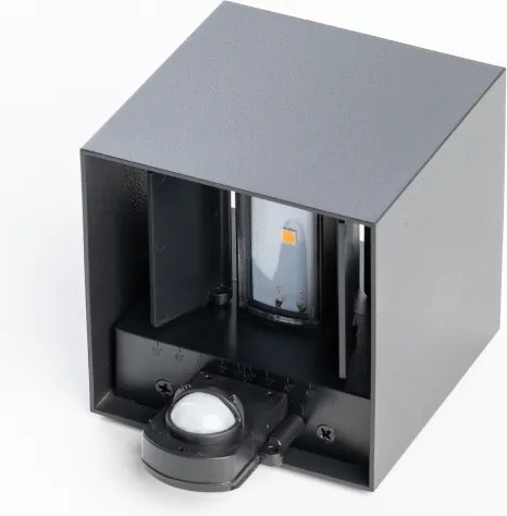 BRILAGI - CUBE kültéri fali lámpa érzékelővel, LED/6W/230V, antracit