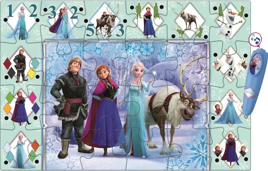 Disney Jégvarázs Ice Kingdom interaktív 24 db-os puzzle Clementoni