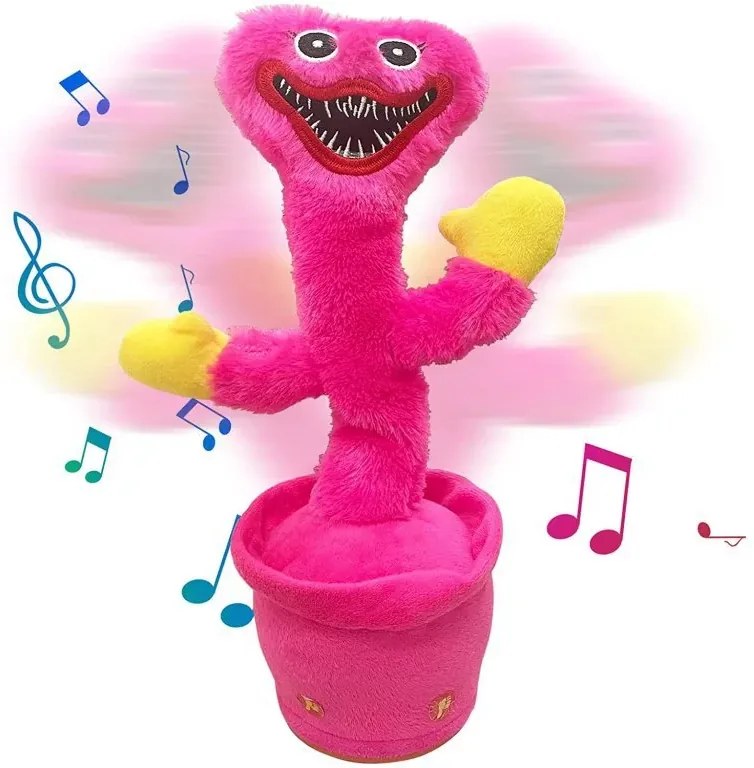 Zaparkorun Plüss táncoló és beszélő Huggy Wuggy - rózsaszín