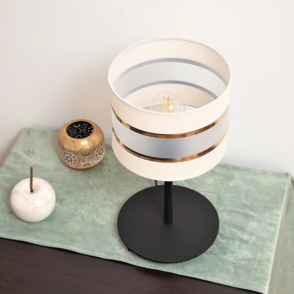 LED Asztali lámpa HELEN 1xE27/15W/230V krém/fekete/arany