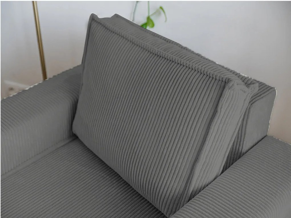 Fotel puffal SMART SET, sötétszürke