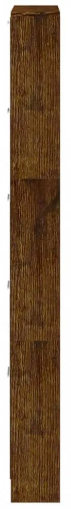 füstös tölgy színű szerelt fa cipősszekrény 59 x 17 x 169 cm