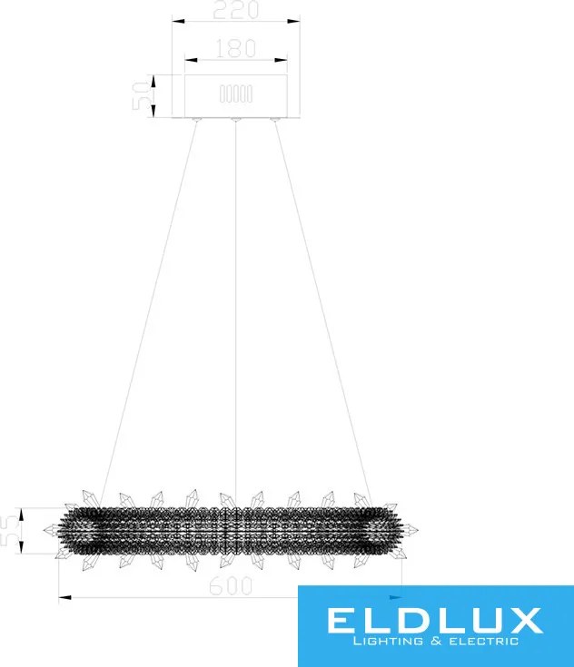 ELDLUX ELDAMARILL kristályüveg függeszték D600 80W CCT
