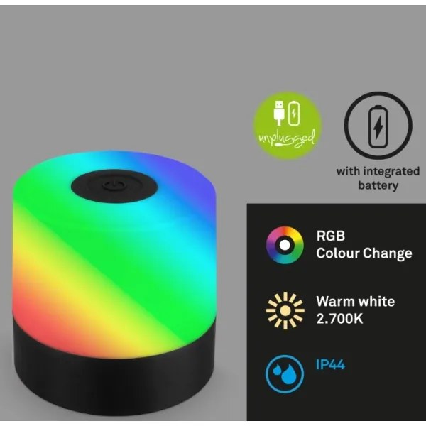 Briloner 7462015 - LED RGB újratölthető asztali lámpa LED/1,5W/5V IP44 fekete
