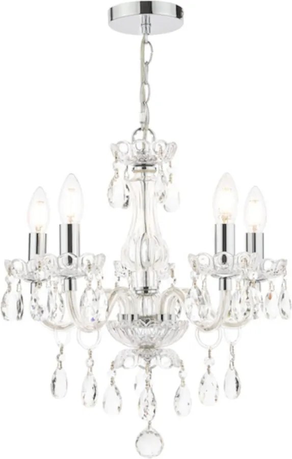 LAURA ASHLEY 3710919-Q HARRIET Kristály Csillár Csiszolt Króm, Átlátszó E14 IP20