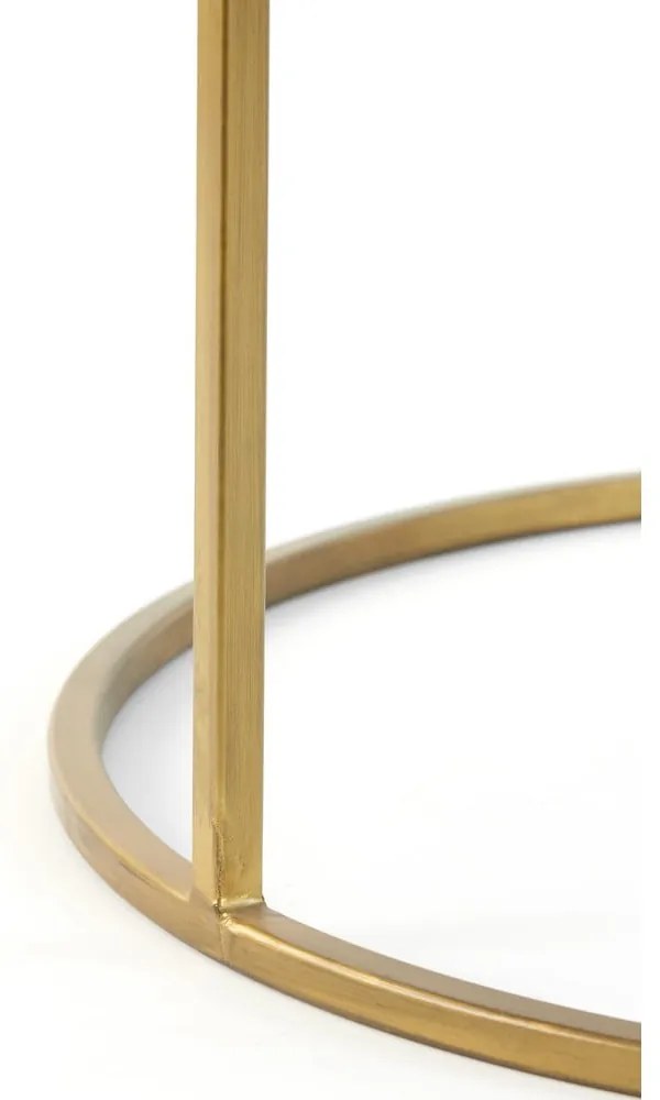 Aranyszínű kerek üveg dohányzóasztal szett 2 db-os ø 75 cm Duarte - Light & Living