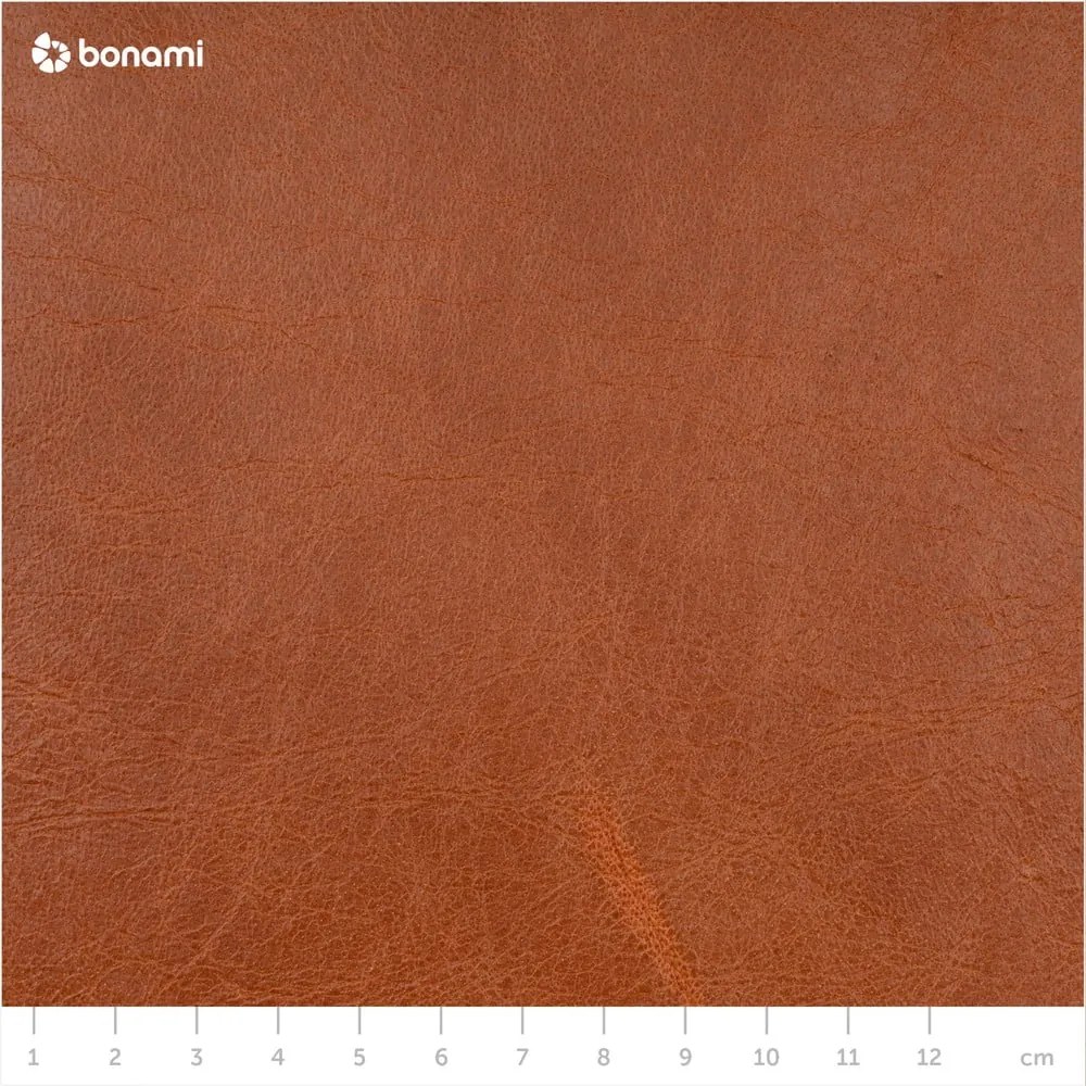 Puzo konyakbarna bőr sarokkanapé bal oldali fekvőfotellel - MESONICA