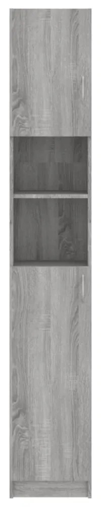 szürke sonoma szerelt fa fürdőszobaszekrény 32 x 25,5 x 190 cm