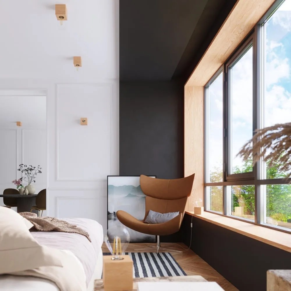 Natúr színű mennyezeti lámpa 10x10 cm Gabi – Sollux