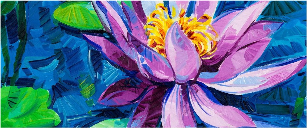 Egy vízi liliom képe a vízen (120x50 cm)