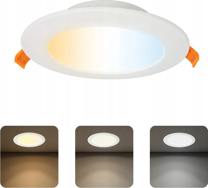 Horoz Mennyezeti Led panel lámpatest 9W 3CCT Kerek Süllyesztett Lámpa Fehér