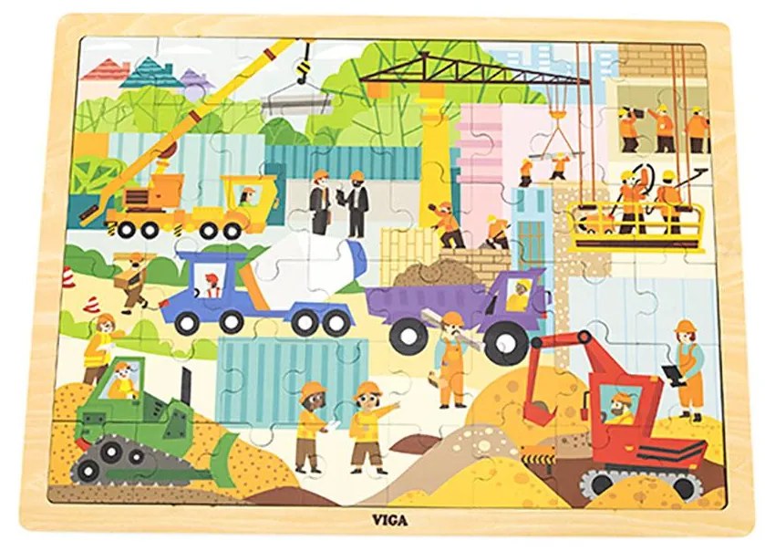 Fa puzzle Viga Építőipari gépek