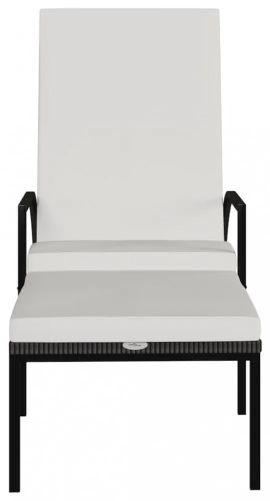 2 db barna polyrattan napozóágy lábtartóval