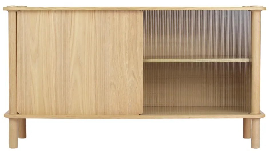 Natúr színű tölgyfa tálalószekrény tolóajtóval 135x73,5x48 cm Italic – UMAGE