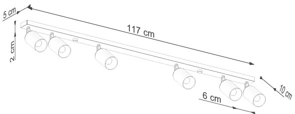 Sollux SL.1388 - Spotlámpa WINX 6xGU10/10W/230V fekete/arany
