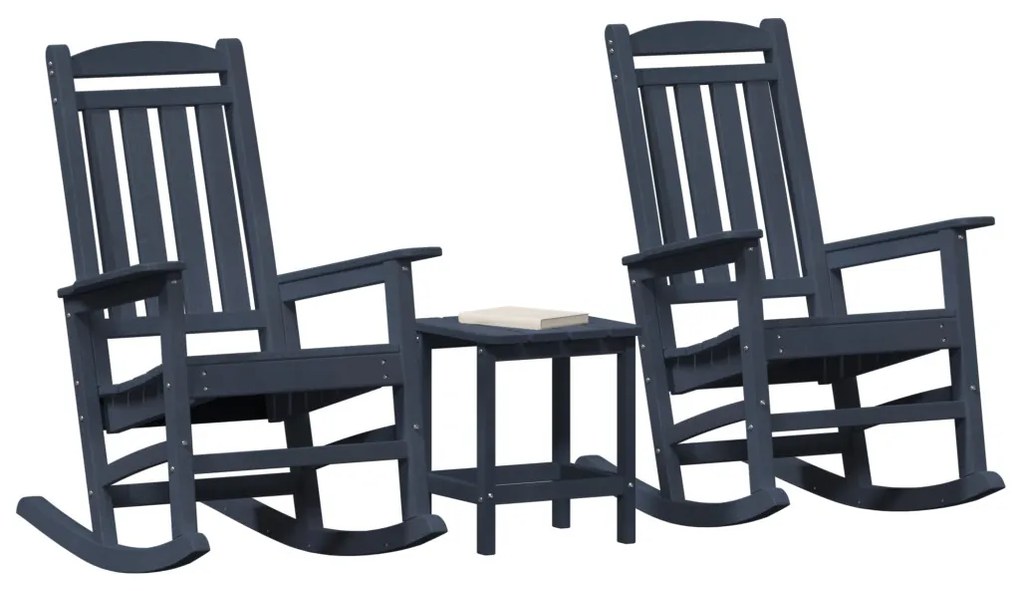 3 Darabos Kert Lounge Szett Tengerészkék HDPE