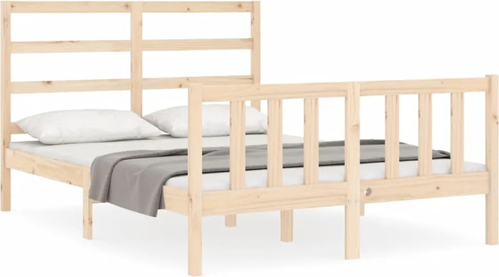 vidaXL tömör fenyőfa ágykeret ágy matrac nélkül 120 x 200 cm