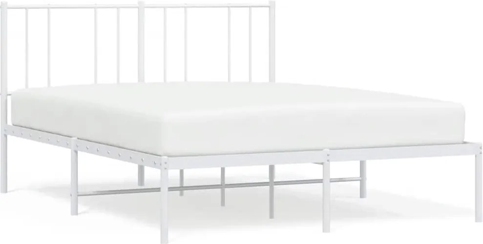 vidaXL fehér fém ágykeret fejtámlával 120 x 200 cm