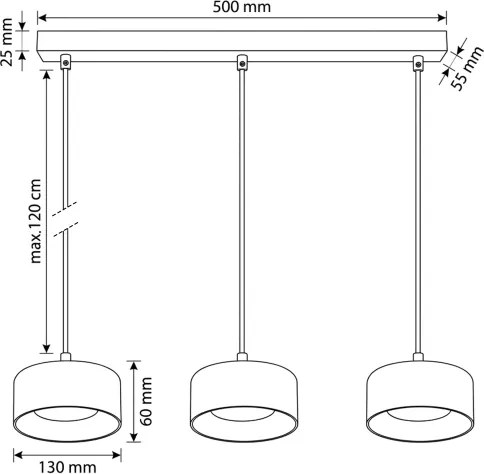 Brilagi - Kábeles csillár AURA LUX 3xGX53/30W/230V fekete/füstszínű