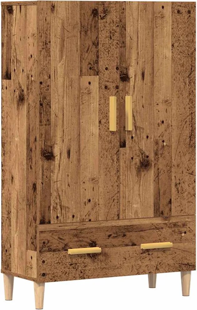 vidaXL Highboard régi fa 70x31x115 cm gépesített fa