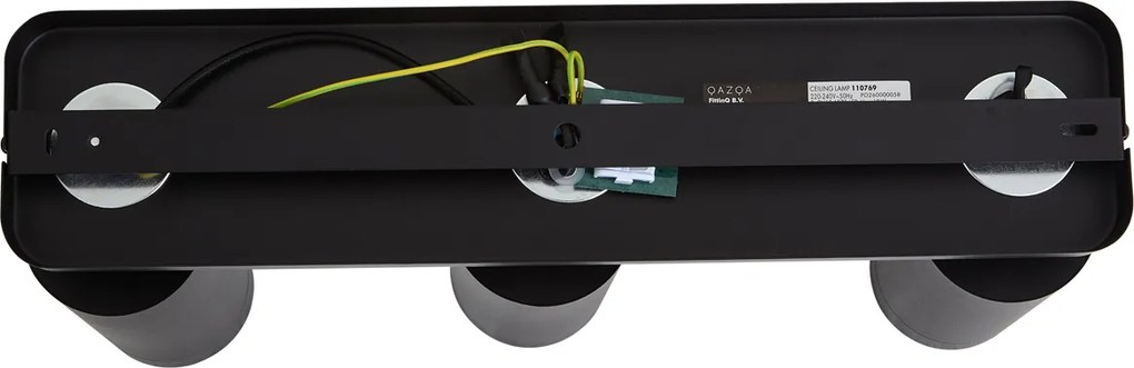 Modern mennyezeti lámpa fekete 3-lámpás GU10 70mm - Jeana Luxe