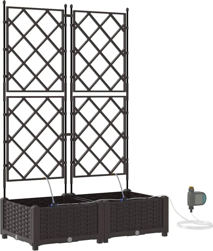 vidaXL Kerti cserép 2 pcs Barna Acél