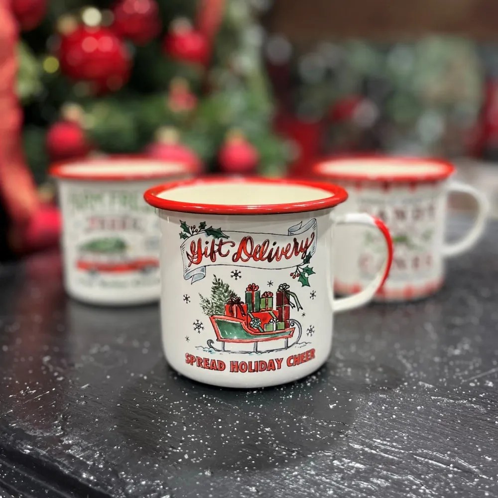 Bádog bögre szánnal 11x11x10 cm