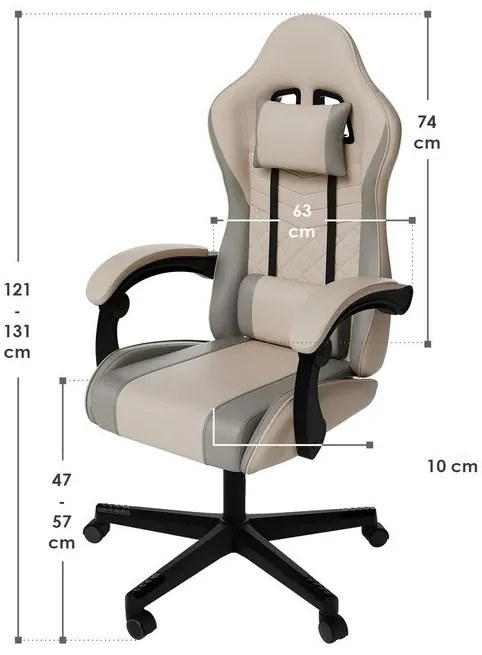 Juskys HyperSeat irodai szék - bézs/szürke
