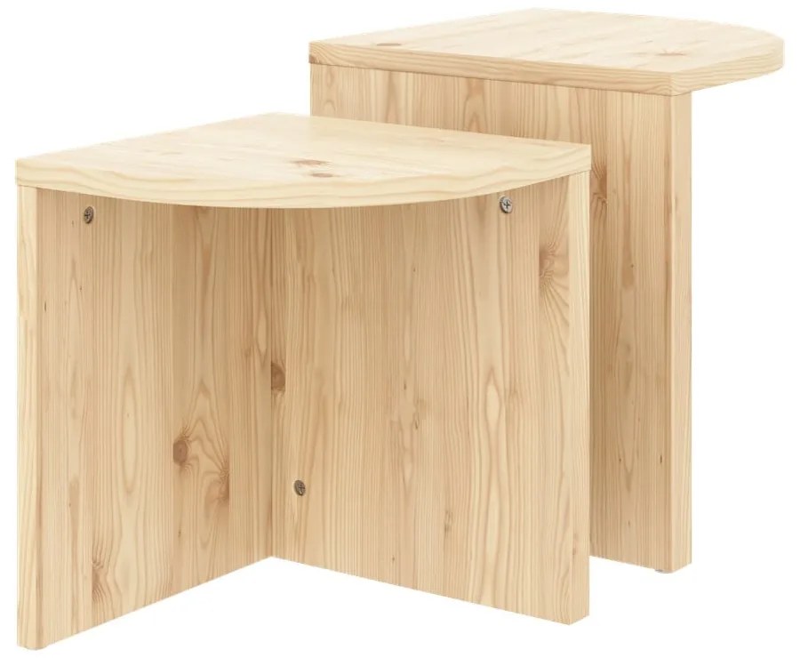 Natúr színű borovi fenyő dohányzóasztal szett 2 db-os Combine – Karup Design