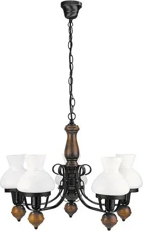 Rabalux csillár e27 5x60w fekete petronel