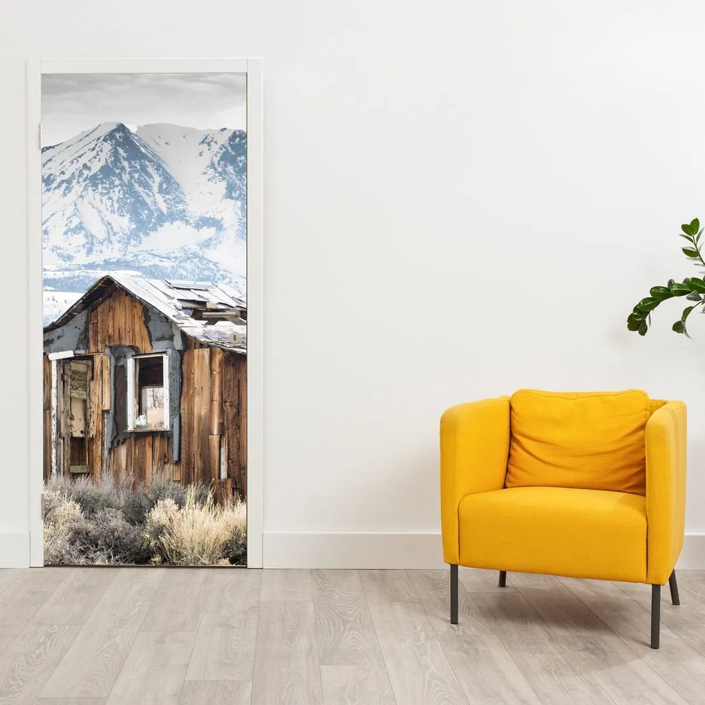 Fotótapéta ajtóra - Kis ház a hegyek alatt (95x205cm)