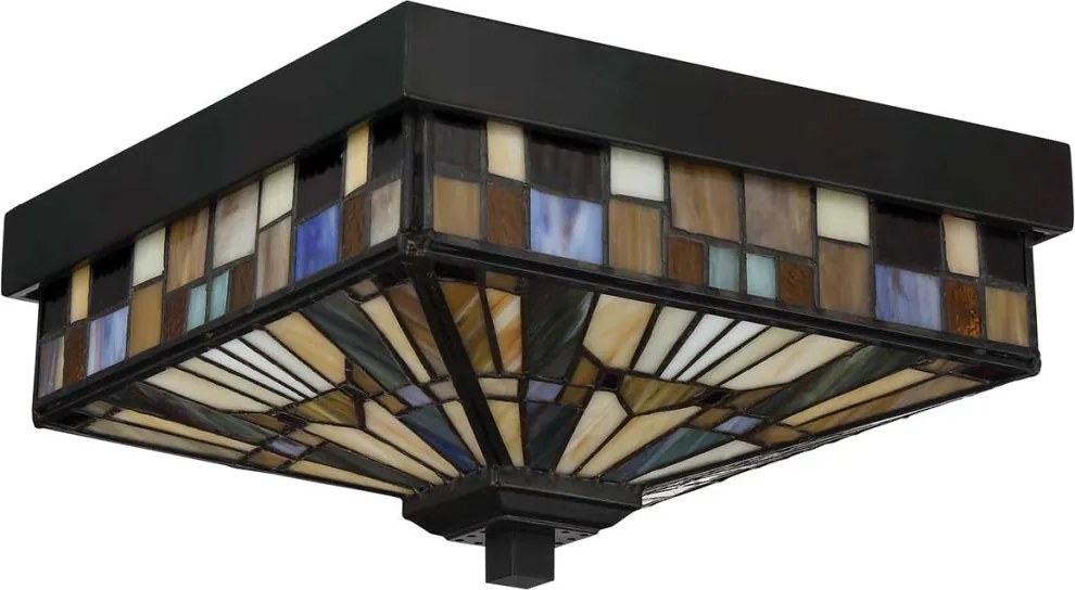 Quoizel INGLENOOK QZ-INGLENOOK-F Tiffany mennyezeti lámpa 2x60W/E27 IP44