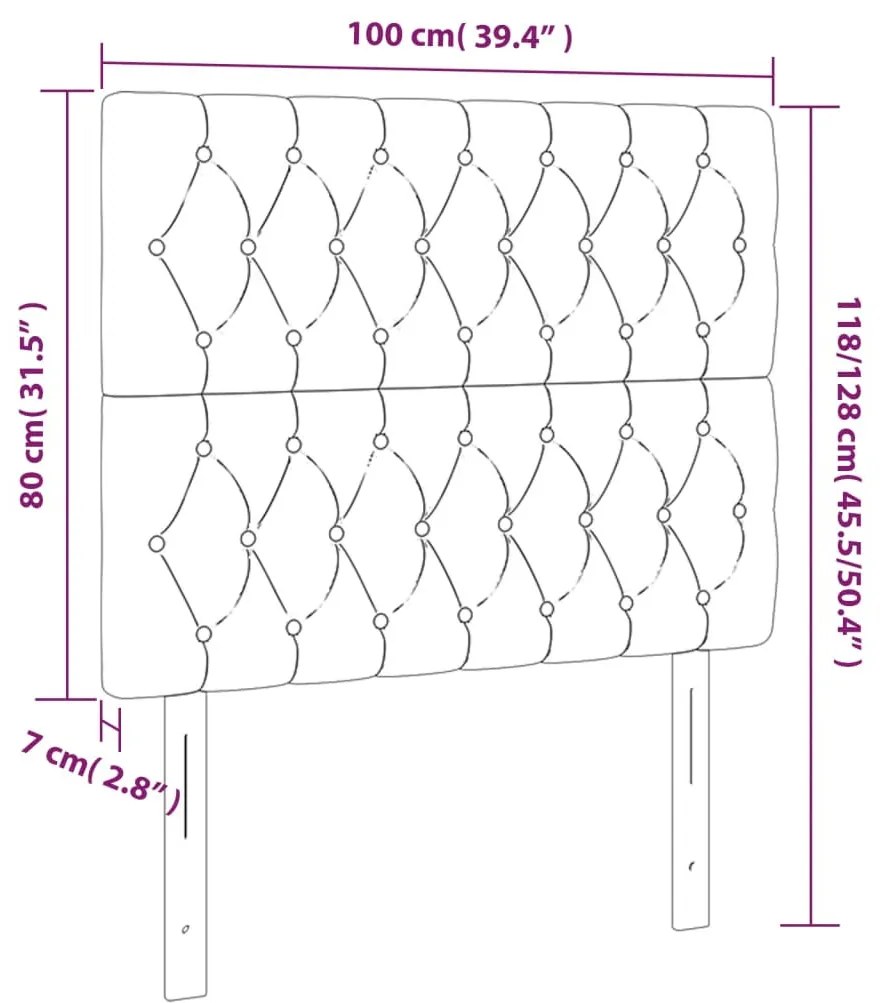 fekete szövet fejtámla 100 x 7 x 118/128 cm