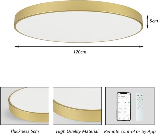 Brilagi -LED Dimmelhető POOL SMART LED/180W/230V 120 cm arany Wi-Fi Tuya+távirányító
