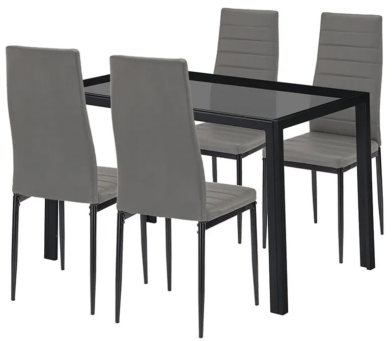 Rowan 4+1 étkező garnitúra szürke-fekete