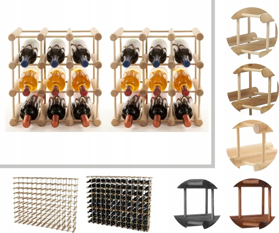 Bortartó állvány fa bortartó állvány Moduláris alkoholtartó állvány 18+3cipő