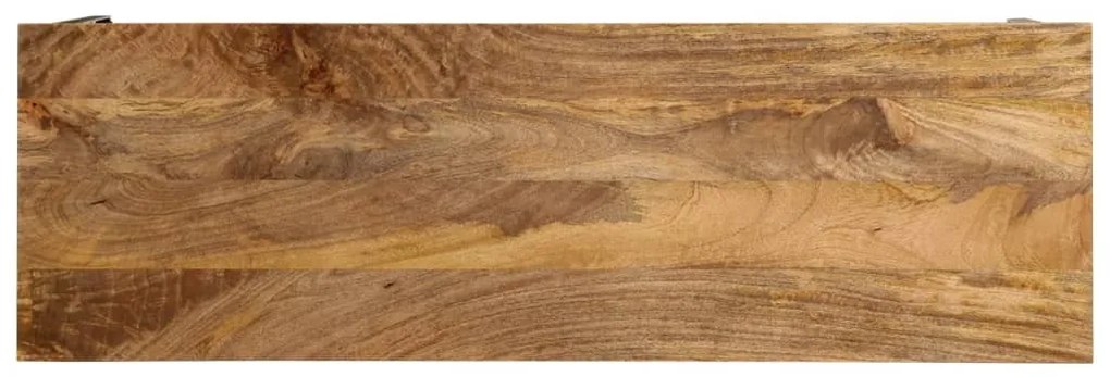 barna tömör mangófa és vas konzolasztal 110 x 35 x 76 cm