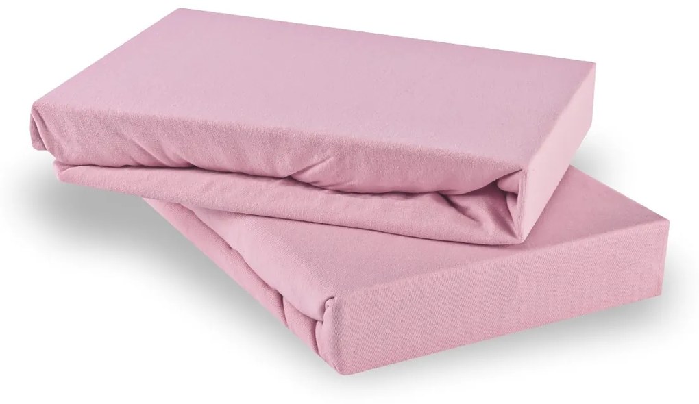 EMI rózsaszín 100% pamutjersey gumis lepedő: Kiságy 60 x 120 cm