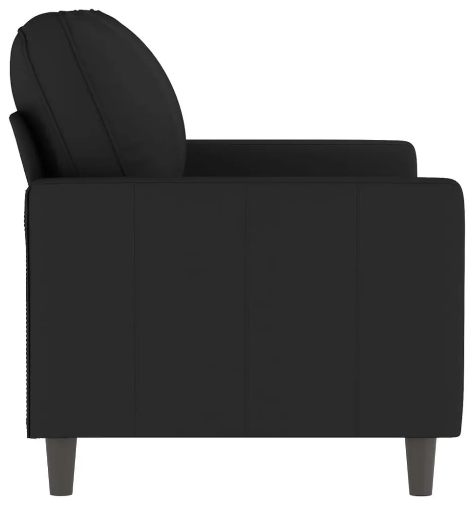 kétszemélyes fekete bársony kanapé 120 cm
