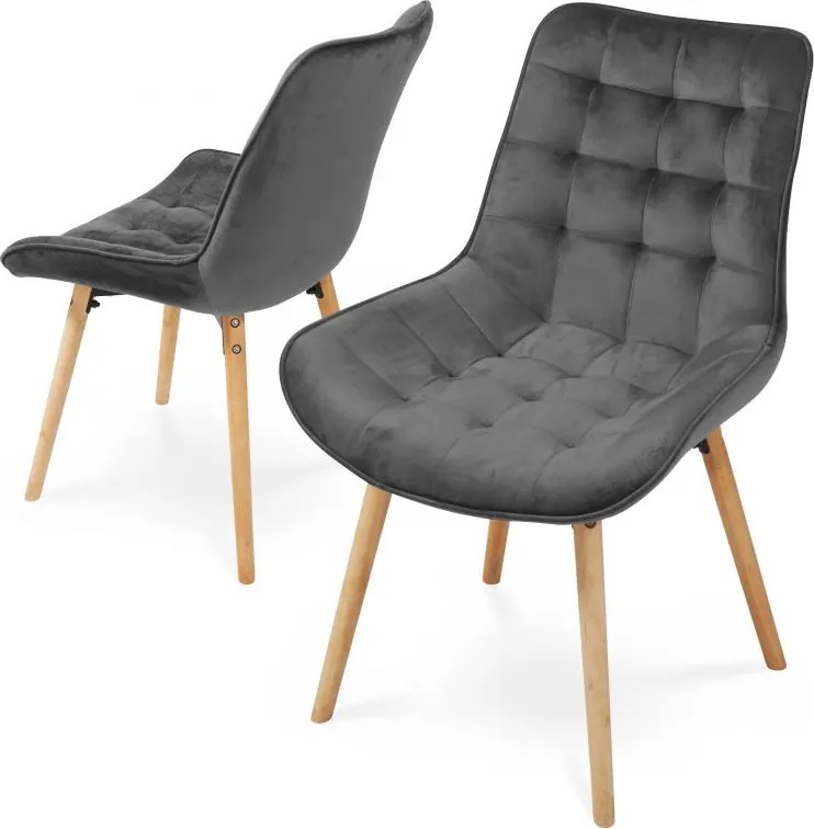 MIADOMODO Étkezőszék készlet 2x Szürke